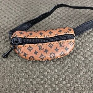 Labubu Fanny bagLV  Monogram Brown and Black Belt Bag for Pop marts Labubu